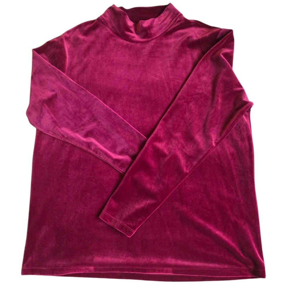 Men's Velvet Long Sleeve Top in Pink Suze L